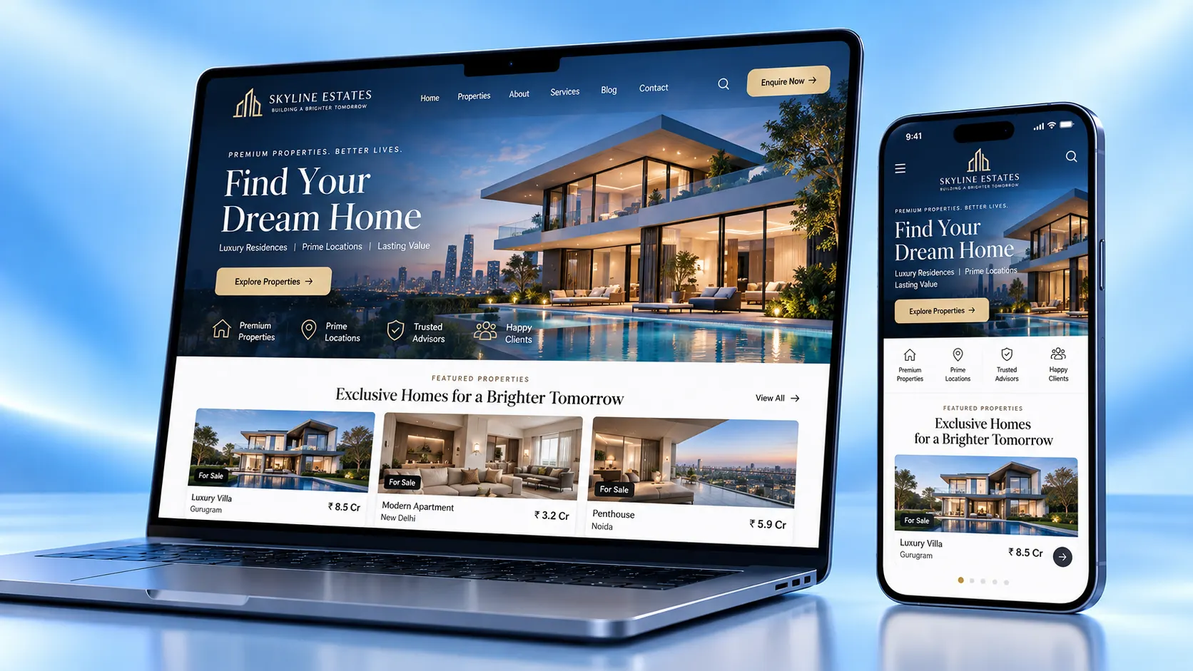 Skyline Real Estate portfolio website